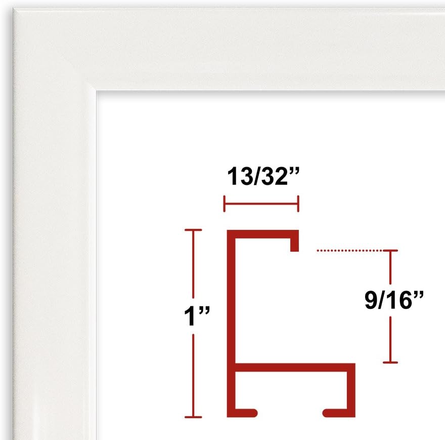 39 x 55 White Poster Frame - Profile: #93 Custom Size Picture Frame