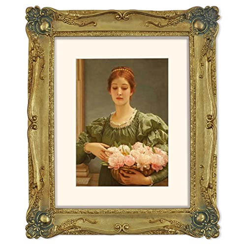 Vintage Picture Frames 8x10 Gold Photo Frame 8x10 with Floral Relief