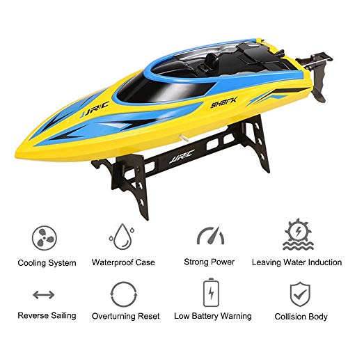 Wapipey 2.4GHz Remote Control S2 Boat Speedboat 20-25Km/h Fast Portable Self-Righting Boat for Kids and Adults RC Toys Thanksgiving