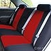 FH GROUP FH-FB102R012 Classic Solid Bench Car Seat Cover Red / Black- Fit Most Car, Truck, Suv, or Van