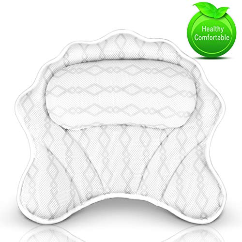 Luxury Bath Pillow Bathtub Pillow - Bath Tub Cushion for Head, Neck, Shoulder and Back Support, Hot Tub Head Rest Bath Accessories for Women & Men, Relaxation Spa Gifts Home and Travel