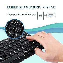 Perixx PERIBOARD-407B US, Wired USB Mini Keyboard