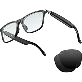 LOKMAT Bluetooth Audio Smart Glasses for Women Men, with Open Ear Speaker Hands-Free Calls &amp; Built-in Microphone, Smart Wireless Headphone Glasses for iPhone Android Music/Work