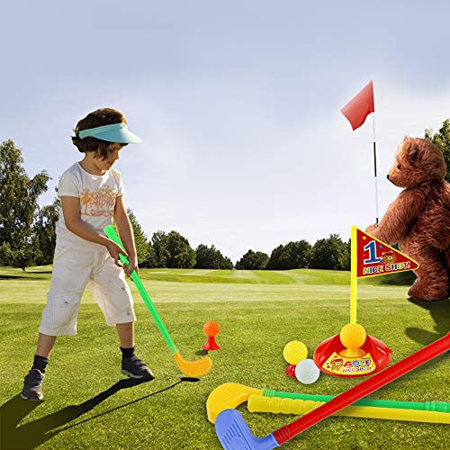 Twdrer Plastic Golfer Toy Toddler Golf Game Toy Set,Educational Golf Clubs Toys for Toddlers,Kids,Children