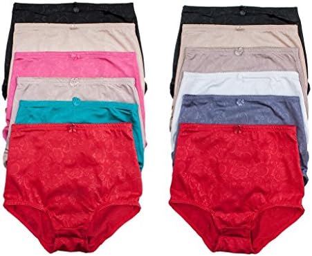 Jennifer Intimates 12 Pack Silky Flower High-Waist Tummy Control Girdle Panties