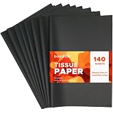 bondibili 140 Sheets Black Tissue Paper for Gift Bags 20 x 14 inch | Acid Free Black Wrapping Tissue Bulk for Gift Package, Storage, Christmas Wedding Birthday Mother's Day Party Decor Art Craft