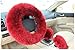 BELLESIE 3pcs 1 Set Soft Fluffy Plush Australian Wool Car Steering Wheel Cover with Handbrake Cover & Gear Shift Cover for 14.96