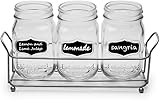 Circleware Chalkboard Mason Jar Glasses with Metal