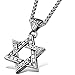 Men's Vintage Biker Gothic Lucky Star of David Stainless Steel Pendant Necklace Silver Black -with Chain