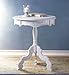 Shabby Elegance Distressed White Rococo Accent Table