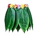 Ti Leaf Hula Skirt Hawaiian Leaf Skirt Green Grass Skirt with Artificial Hibiscus Flowers for Beach,Luau Party Supplies (Classic Flower(Short-Normal Size), 27in waist*15in length)