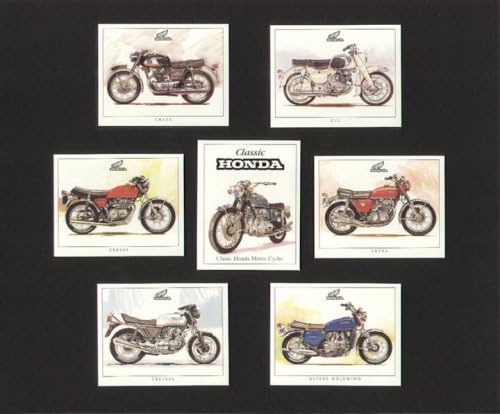Artofwheels Classic Honda Motorcycle - C77, CB450, CB750, CB400/4, GL1000 Gold Wing, CBX1000 - Collectors Cards