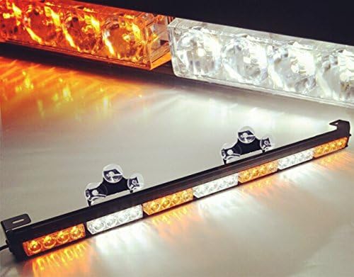 31.5" 28 LED police Multiple modes vehicle emergency traffic advisor light Bar-White/Amber