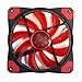 APEVIA CF12SL-SRD 120mm Red LED Ultra Silent Case Fan w/ 15 LEDs & Anti-Vibration Rubber Pads