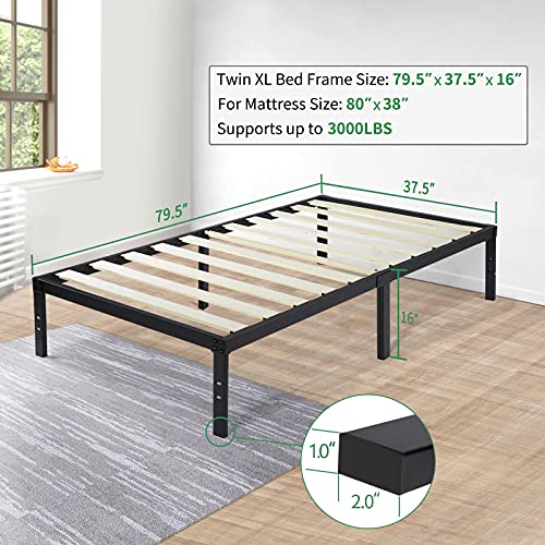 Twin XL Bed Frame 16 Inch, NOAH MEGATRON Heavy Duty Bed Frame with