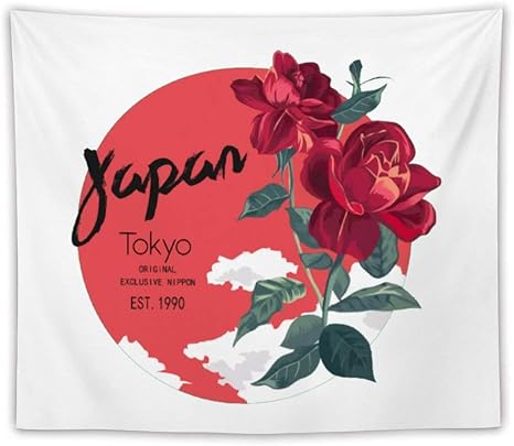 Amazon Co Jp タペストリー 東京 薔薇 壁掛け コットン 壁飾り 肌触り良い インテリア 飾り品 多機能 雰囲気 高級品 部屋飾り 応接室 ホーム ベッドルーム 家 引越しプレゼント 多サイズ ホーム キッチン