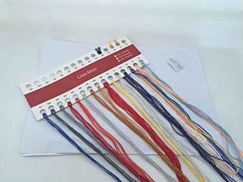 Cross Stitch Embroidery Starter Kit including classic reserve Aida colored threads and tools Cup Cat(No Frame) (14ct Stamped)