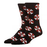 Resident Evil Umbrella Corp Adult Sized Crew Socks,Black,One Size