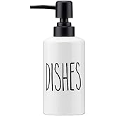 FE Dish Soap Dispenser for Kitchen, 10oz Ceramic Soap Dispenserr for Bathroom with Plastic Pump(Dishes)