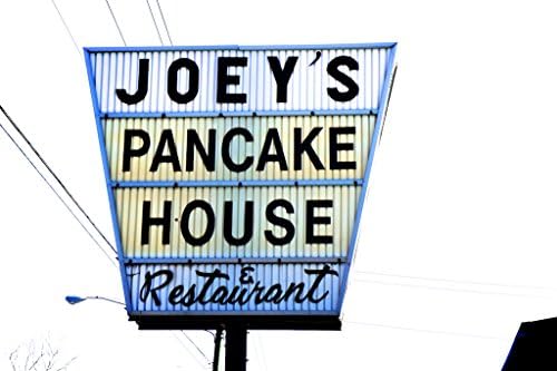 Pancakes for Breakfast Sign, Kitchen Wall Decor, Joey's Pancake House, Lemon Yellow, Flapjacks, Retro Wall Decor