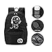 Luminous Anti Theft Laptop Backpack with USB Charging Port,Gracosy Fashion Daypack Shoulder Campus Rucksack Travel Bag College Student Bookbag