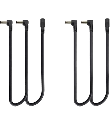 Câble Daisy Chain 1 Vers 2 Pour Pédales Guitare 9V - GELRHONR Angle Droit 1.8Ft