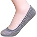 QBSM 4 Pack Womens Cute Lace Soft Low Cut No Show Anti-Slip Liners Socks