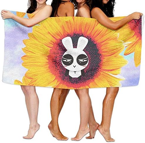 Womens Stylish Superfine Fiber A Shy Rabbit Printing Sponge Bath White One Size