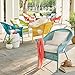 BrylaneHome Outdoor Weather Resistant Roma Hand-Woven Resin Wicker Stacking Chair + Free Seat & Back Cushions for Home, Backyard, Deck, Patio (250 Lb Capacity) - White