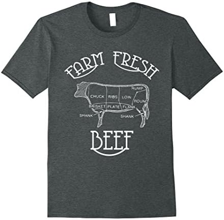 Mens Farm Fresh Beef Cut T-Shirts XL Dark Heather