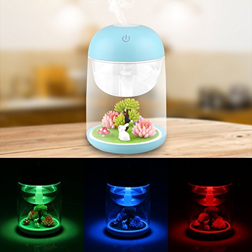 Loneyshow Micro Landscape humidifier Diffuser 180ml Cool Mist Humidifier with Adjustable Mist Mode, Waterless Auto Shut-off (Blue) - Thumbnail 3