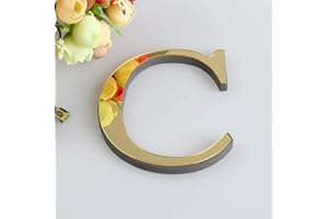 WOHSAO 26 Letters DIY 3D Acrylic Alphabet Mirror Wall Stickers Letter Self-Adhesive Home Wall Decor Letter Sign Art Sticker Decal for DIY Home Decoration for Living Room Bedroom Home Wall Decals (C)