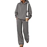 Trendy Queen 2 Piece Lounge Sweat Sets Plus Size Fall Fashion Matching Sweatsuits Wide Leg Pants Travel Outfit Winter Clothes