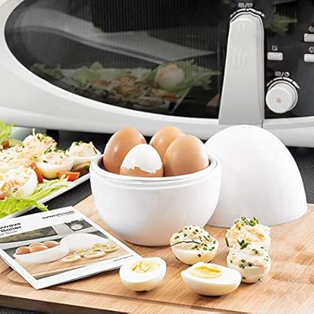 Cuece Huevos Microondas Cocina Incluye Recetario: Amazon.es: Hogar