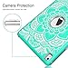 Hocase Compatible with iPad Pro 9.7 Case, Heavy Duty Shockproof Hybrid Silicone Rubber Hard Protective Case with Cute Floral Pattern - Teal/Grey