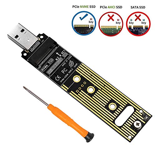 SHINESTAR NVME to USB 3.0 Adapter, Use as Portable SSD, M.2 NVME to USB Card (No Cable Need), Based on 10 Gbps PCIe 3x2 Link Great Performance Bridge chip, Fit for Samsung 970/960 EVO/PRO NVME SSD