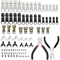 DmHirmg Big Zipper Repair Kit,Zipper Replacement Pack with Zipper Install Plier to Repair Jeans, Tents, Luggage, Backpacks,Jackets Zipper,Zipper Fix Instant Replacement Kit