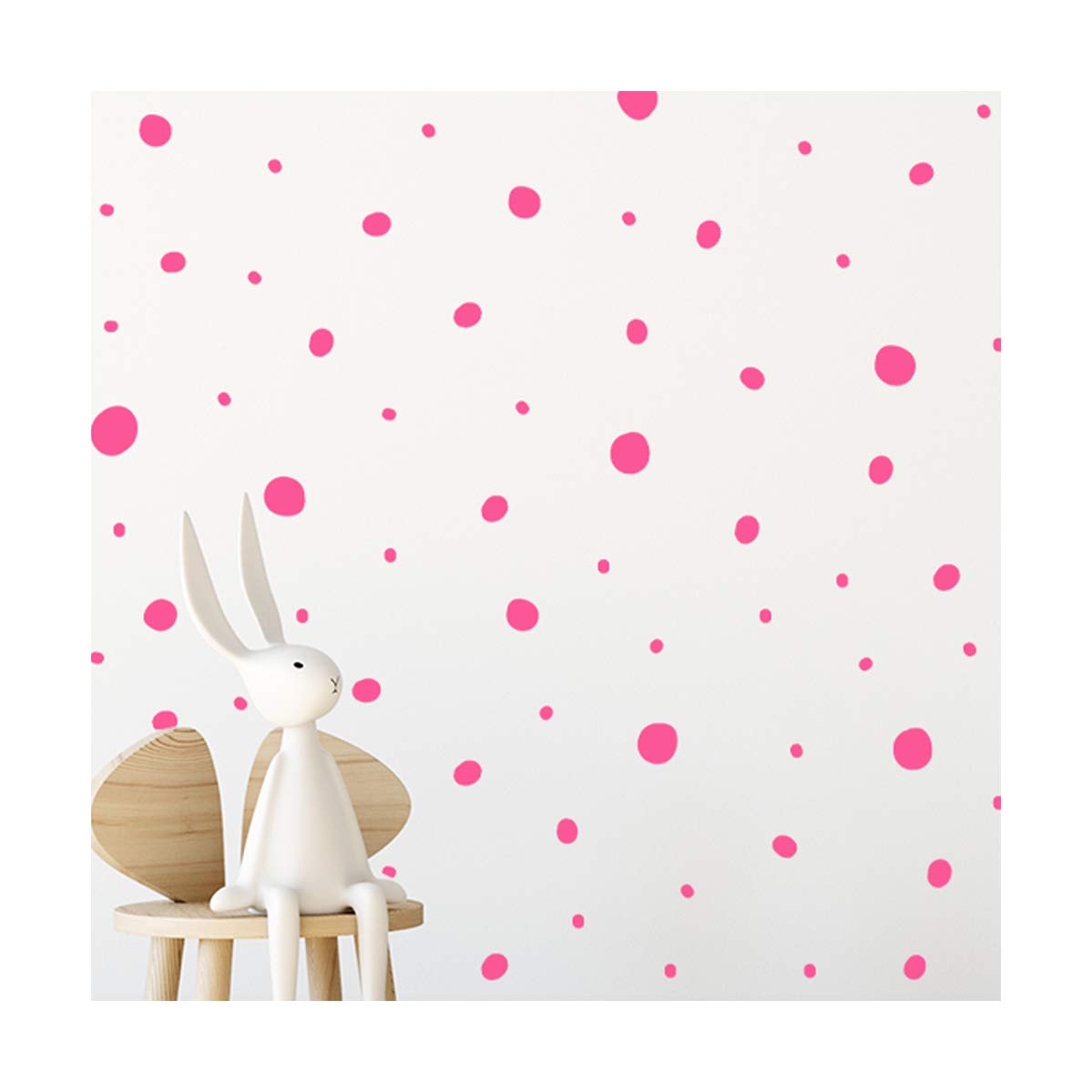 StickerDeen | Hand Drawn Blobs & Dots Shape Decoration Removable Wall Art Vinyl Decal Stickers | (Pack of 152) (Baby Pink)