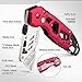 Professional Box Cutter Folding Utility Knife, E-PRANCE Pocket Carpet Knife with 14 Replaceable SK5 Stainless Steel Blades, Easy Release Button, Quick Change and Locking Razor Knife (Red2)