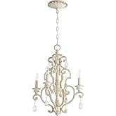 Quorum 6073-4-70 Transitional Four Light Chandelier from San Miguel Collection in White Finish,