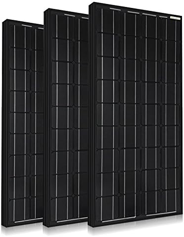 PowerECO 3PCS 100Watt Monocrystalline Photovoltaic PV Solar Panel Module with PV Connectors 12V Battery Charging