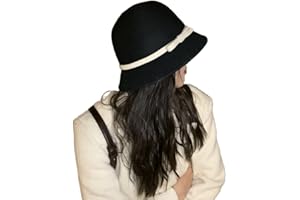 BSYLOO Chic Women’s Wool Felt Hat with Butterfly Bow-Timeless Vintage Cloche-Stylish Fedora Bucket-Quintessential Bowler hat