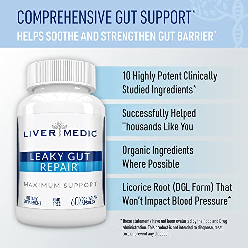 Leaky Gut Repair (60 Capsules) Glutamine Capsules w/ Slippery Elm and Marshmallow Root Leaky