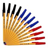 Monami 153 Stick New Releases Ballpoint Pen 1.0 Mm Dozen Box (Red,blue,black Ink Color Mix)