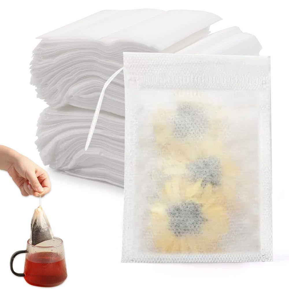 Tea Filter Bags, 400 PCS Disposable Tea Filter Bags Empty Tea Bags Tea Bags Empty Muslin Bag Reusable Tea Bags for Spices Storage Loose Tea and Coffe Cooking 7x9cm
