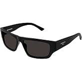 Balenciaga Grey Rectangular Men's Sunglasses BB0366S 001 58