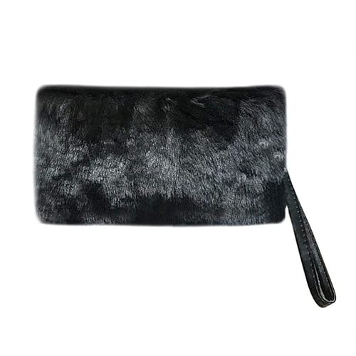 BEBIG New Design Fashion Bags, Women Winter Faux Fur Rabbit Hair Clutch Casual Purse Solid Messenger Bags