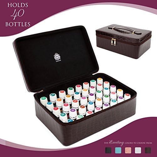 Essential Oils Carrying Case Holds 40, 15ml Bottles - Beautiful Large Custom Hard Shell Exterior with High Density Foam Interior (Wine Red)