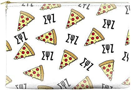 Sigma Psi Zeta Pizza Pattern White Cosmetic Accessory Pouch Bag for Makeup Jewelry &amp; other Essentials