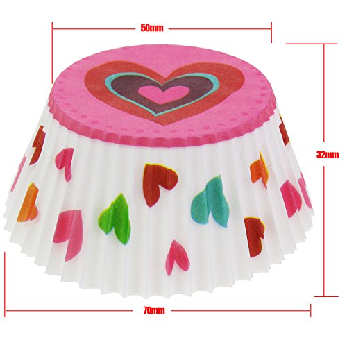 OCR Paper Baking Cups Cake Liners Cupcake Muffin Cake Wrappers 200PCS (Heart-shaped pattern) - Thumbnail 3